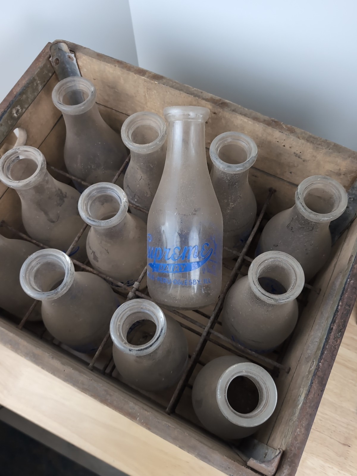Vintage Supreme Dairy Milk Bottles, Bottles Only. No Case