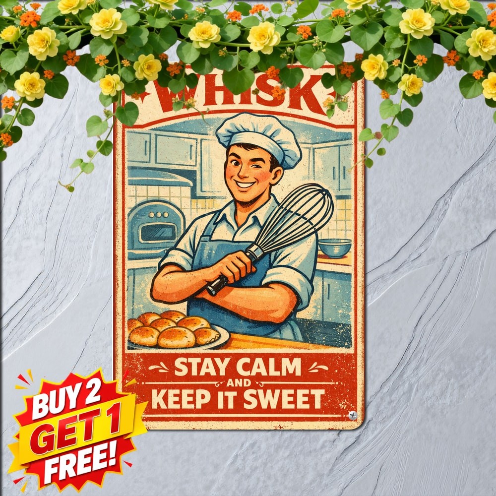 Baking Because Murder Is Wrong Funny Kitchen Retro Metal Tin Sign