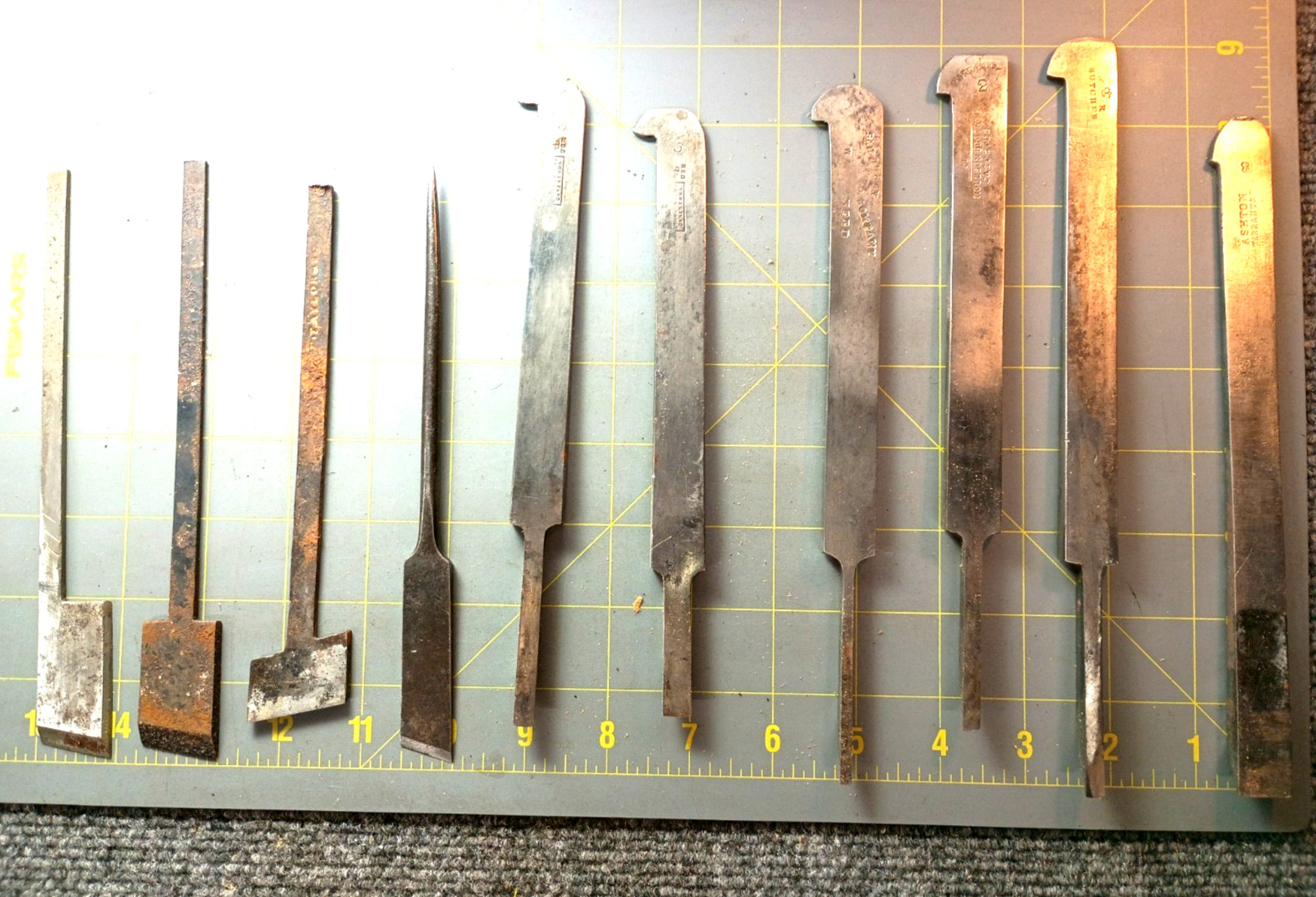 Vintage Plow Plane Blade Lot Sandusky Moulson Ashton Grove Mix Attic Find KN