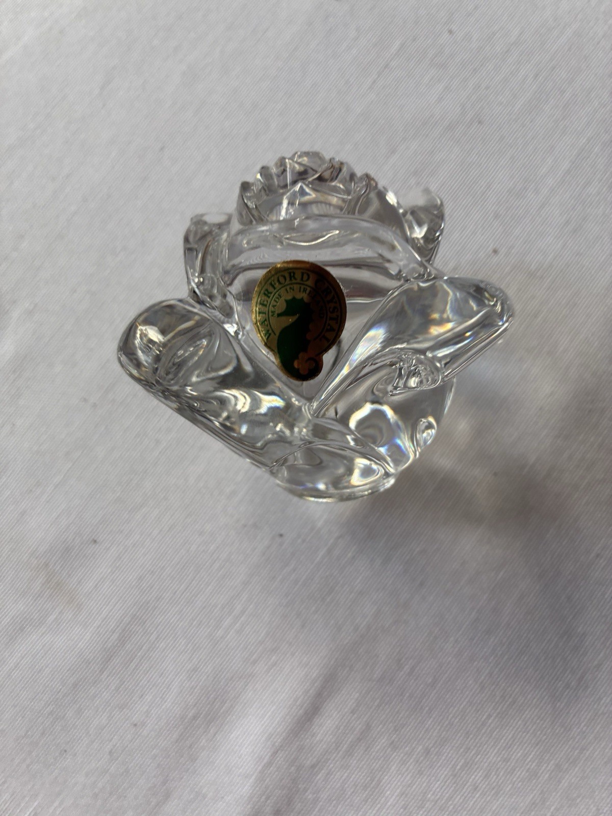 Waterford Crystal Clear Crystal Rose Figurine Paperweight Collectible