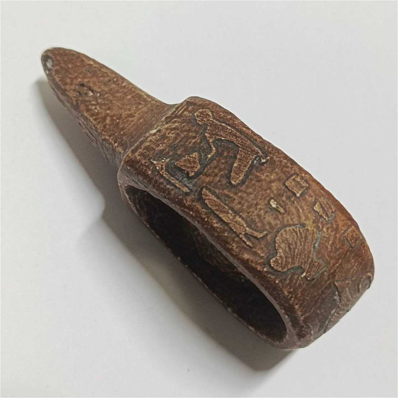 Handmade Egyptian Stone Ring, Hieroglyphic Carving, Ancient Egypt Vintage Style.