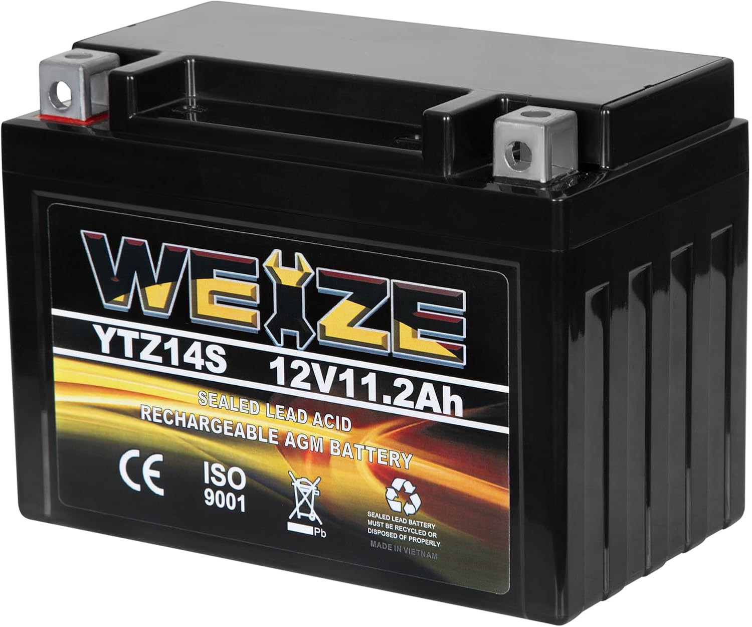 YTZ14S 12V 11.2AH 230CCA High Performance Maintenance Free Sealed Motorcycle Bat