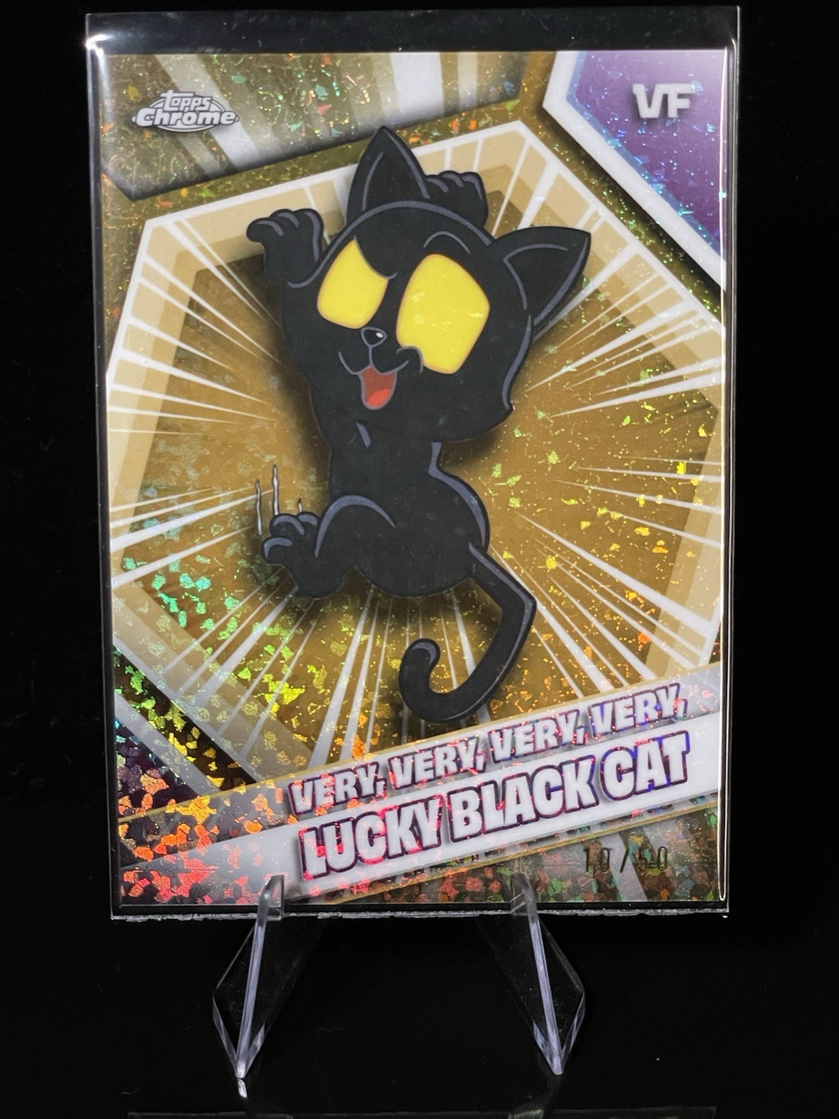 2026 Topps Chrome VeeFriends Very Very Lucky Black Cat Gold Mini 💎 #10/50 55