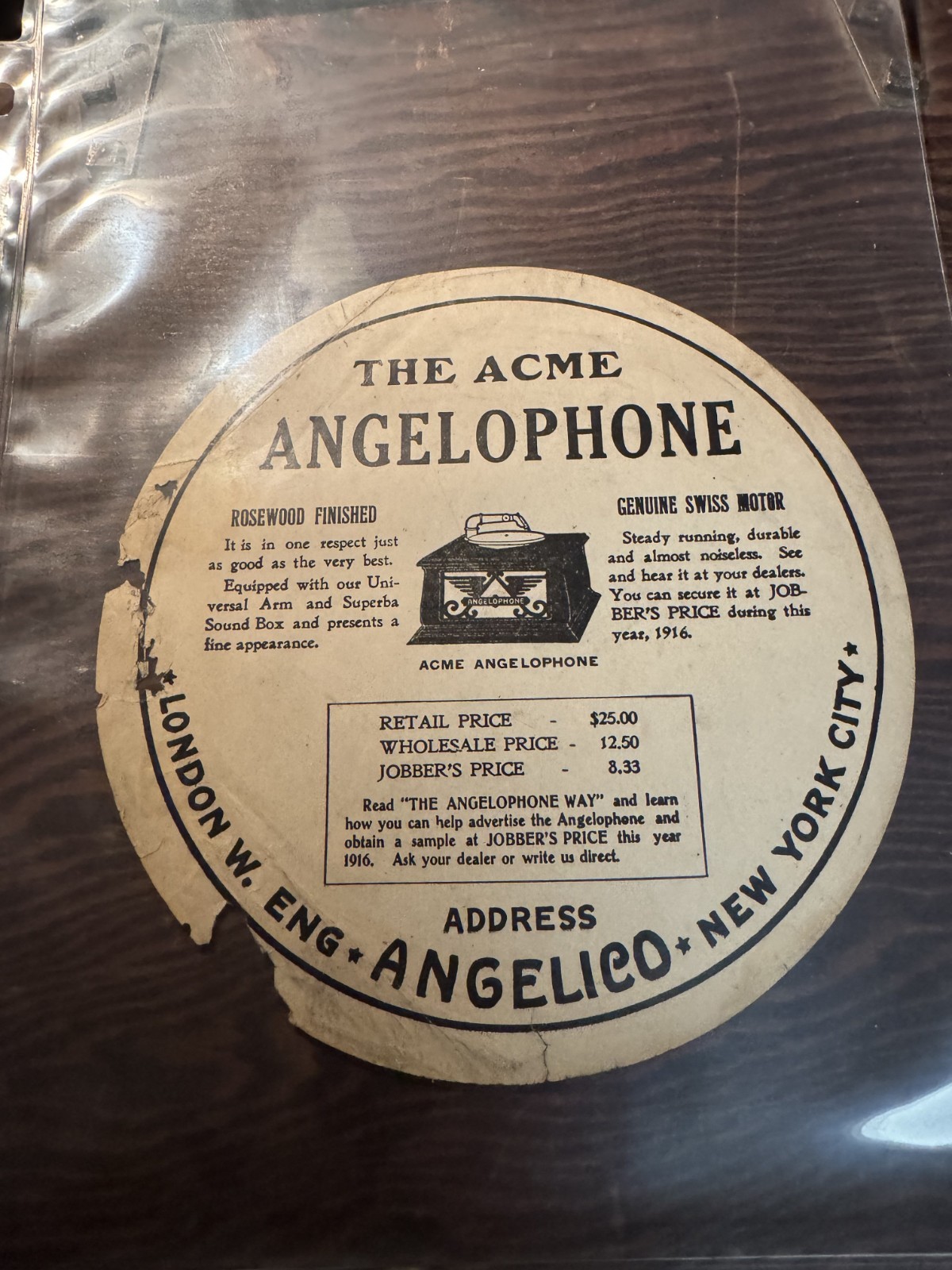 WATCHTOWER RARE RECORD INSERT ANGELOPHONE #3