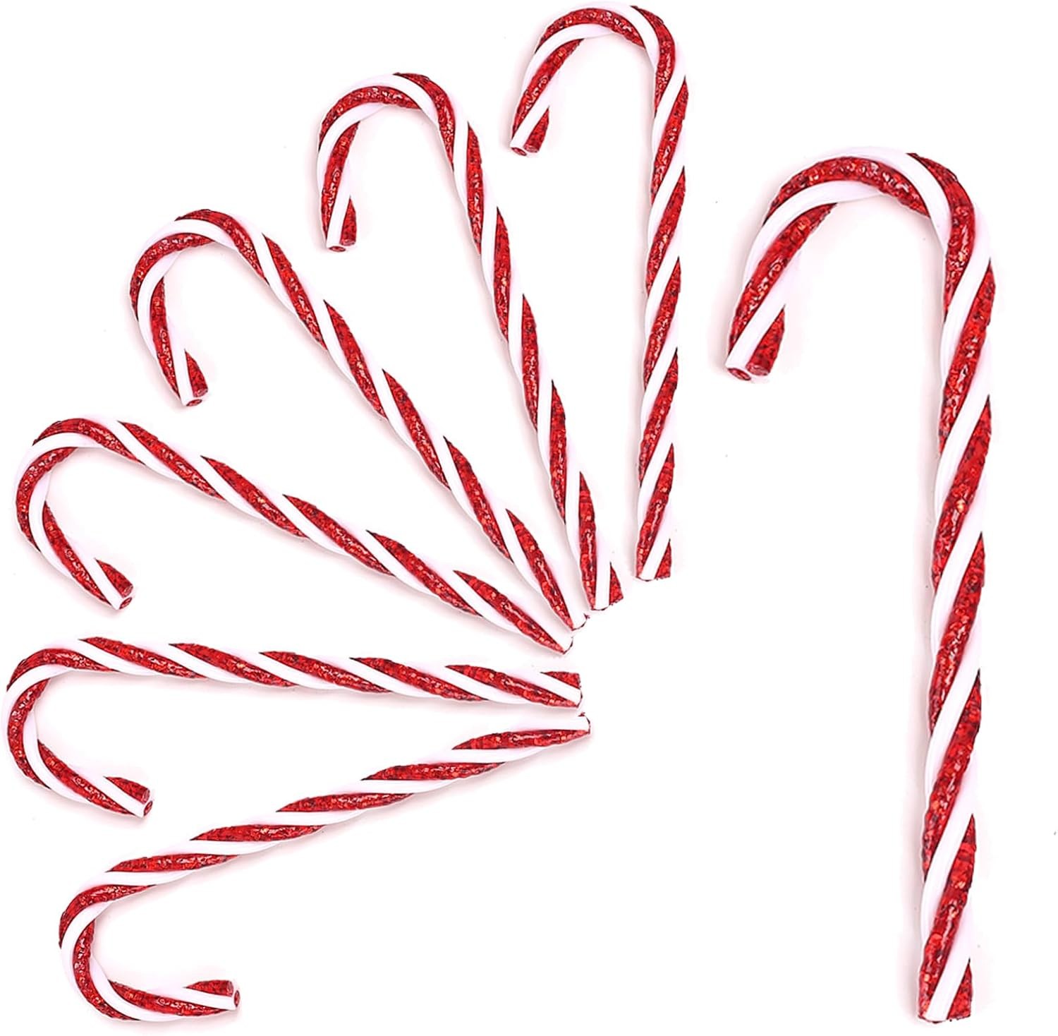 DAHI 32pcs Christmas Candy Cane Ornament Plastic Tree Red 12cm 