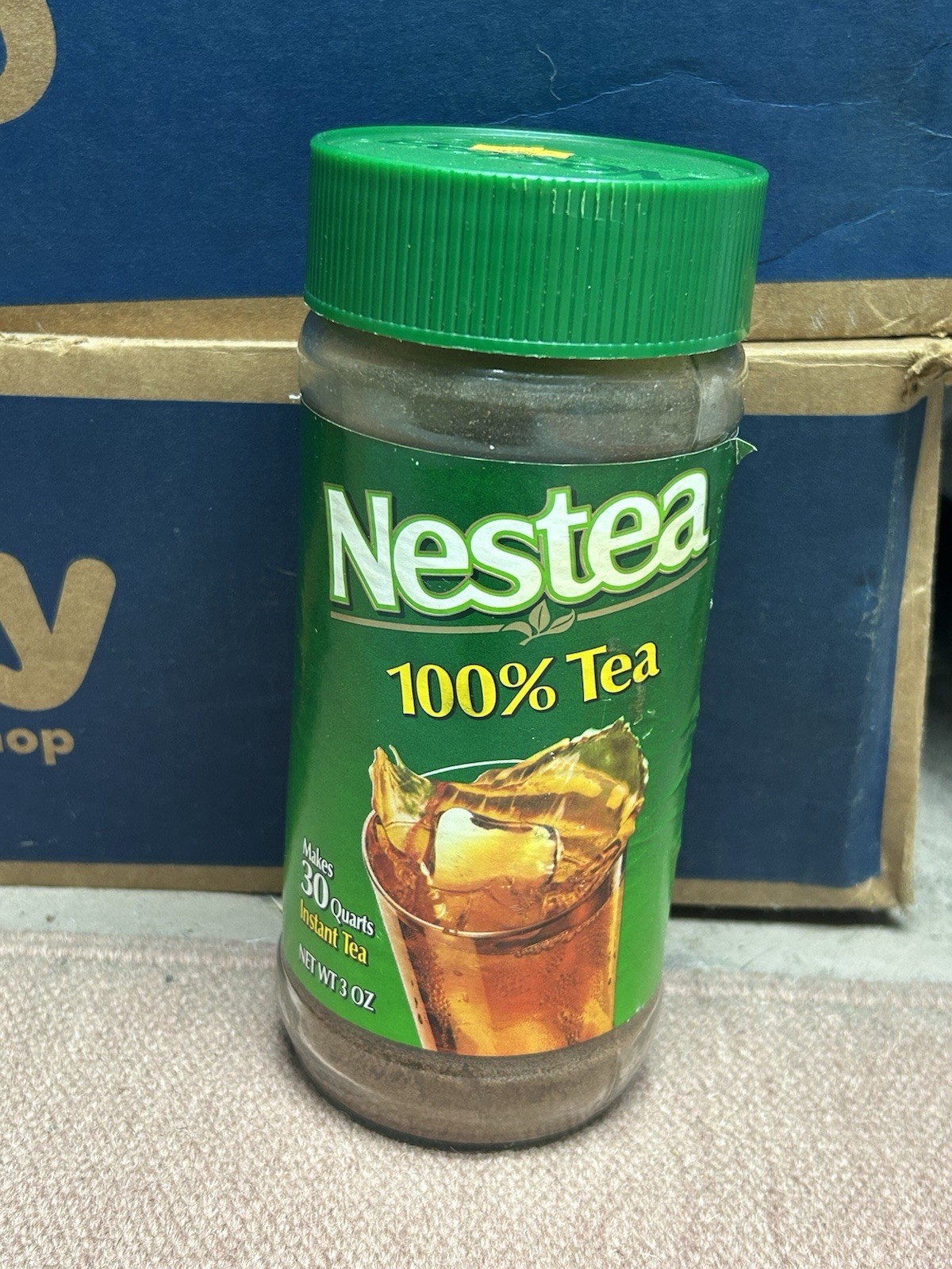 Vintage Nestea unsweetened ice tea mix powder discontinued expired 3 oz OPEN JAR
