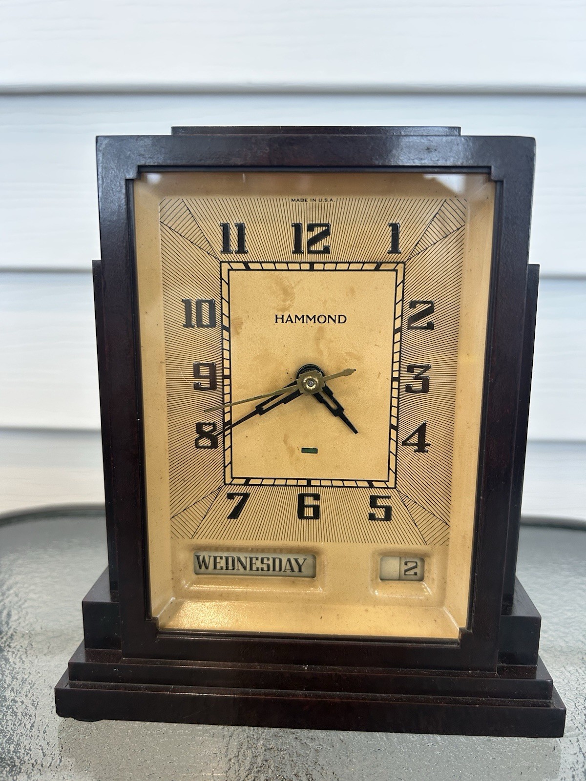 Hammond Vintage Art Deco Electric Clock Spin Start