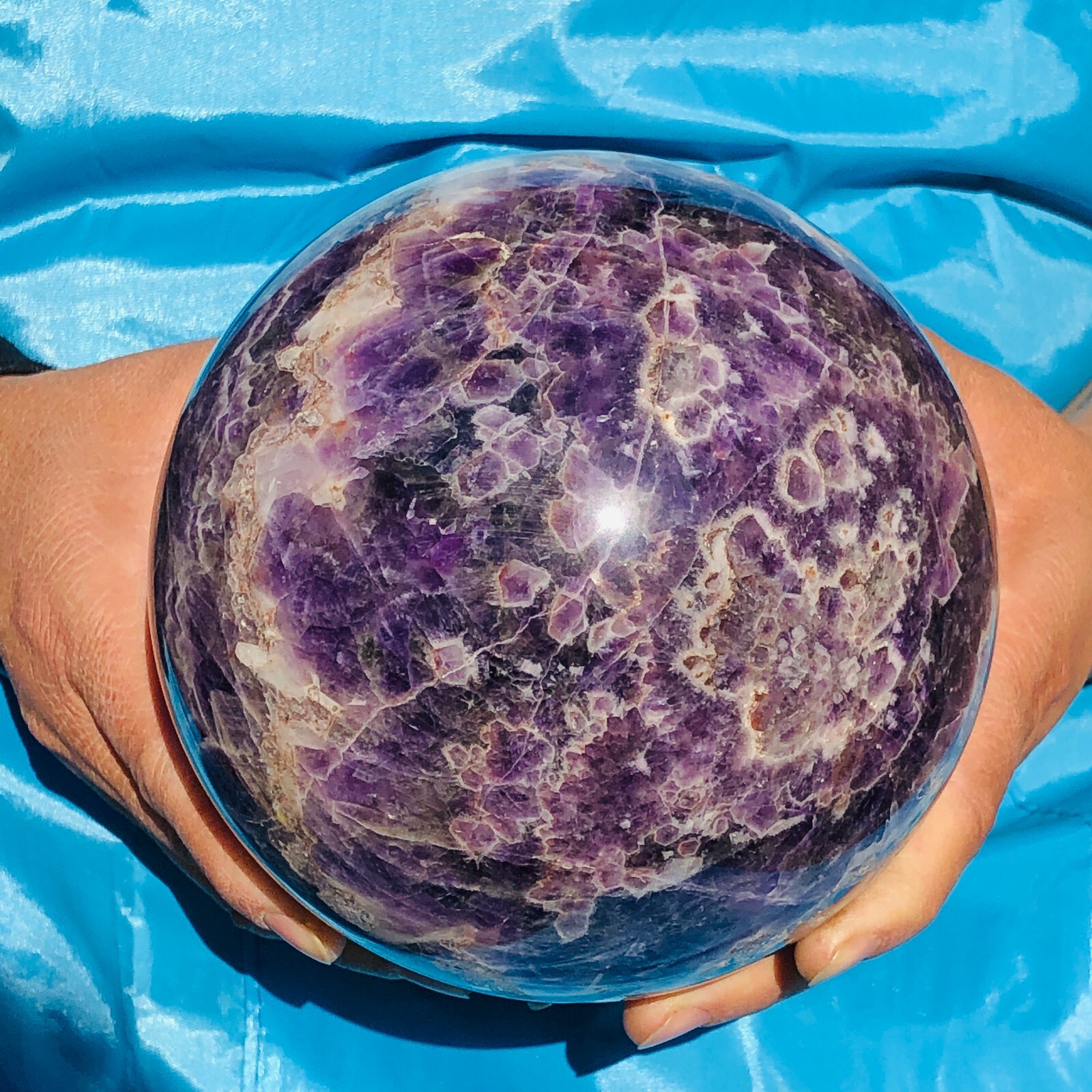 7.92LB  Natural And Beautiful Dream Amethyst Energy Ball Mineral Specimen Heals