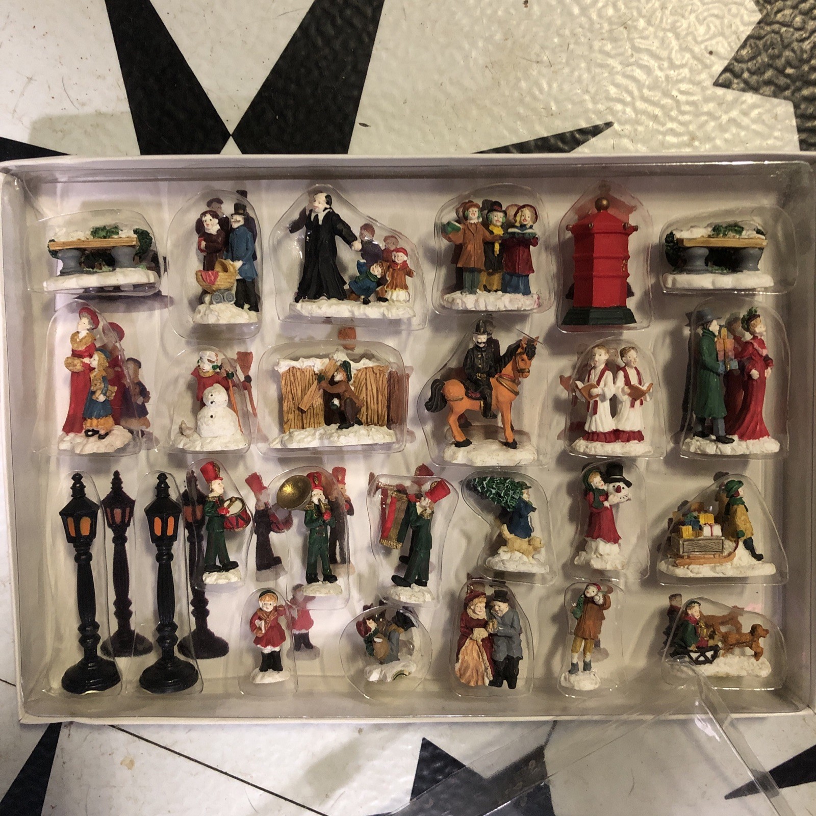 Mercuries Christmas Village Figures Complete 1994 Set Of Miniature 1-3