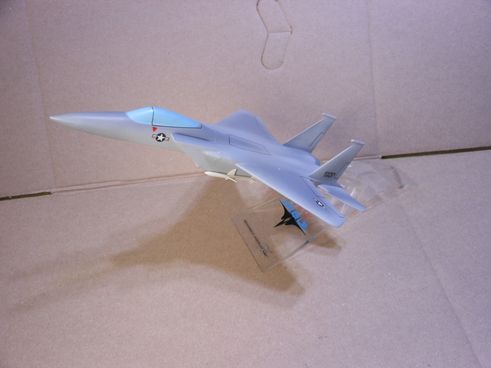 Vintage McDonnell Douglas F-15 Desk Model Clear Plexi Stand - Read Description Vintage McDonnell Douglas F-15 Desk Model Clear Plexi Stand - Read Description