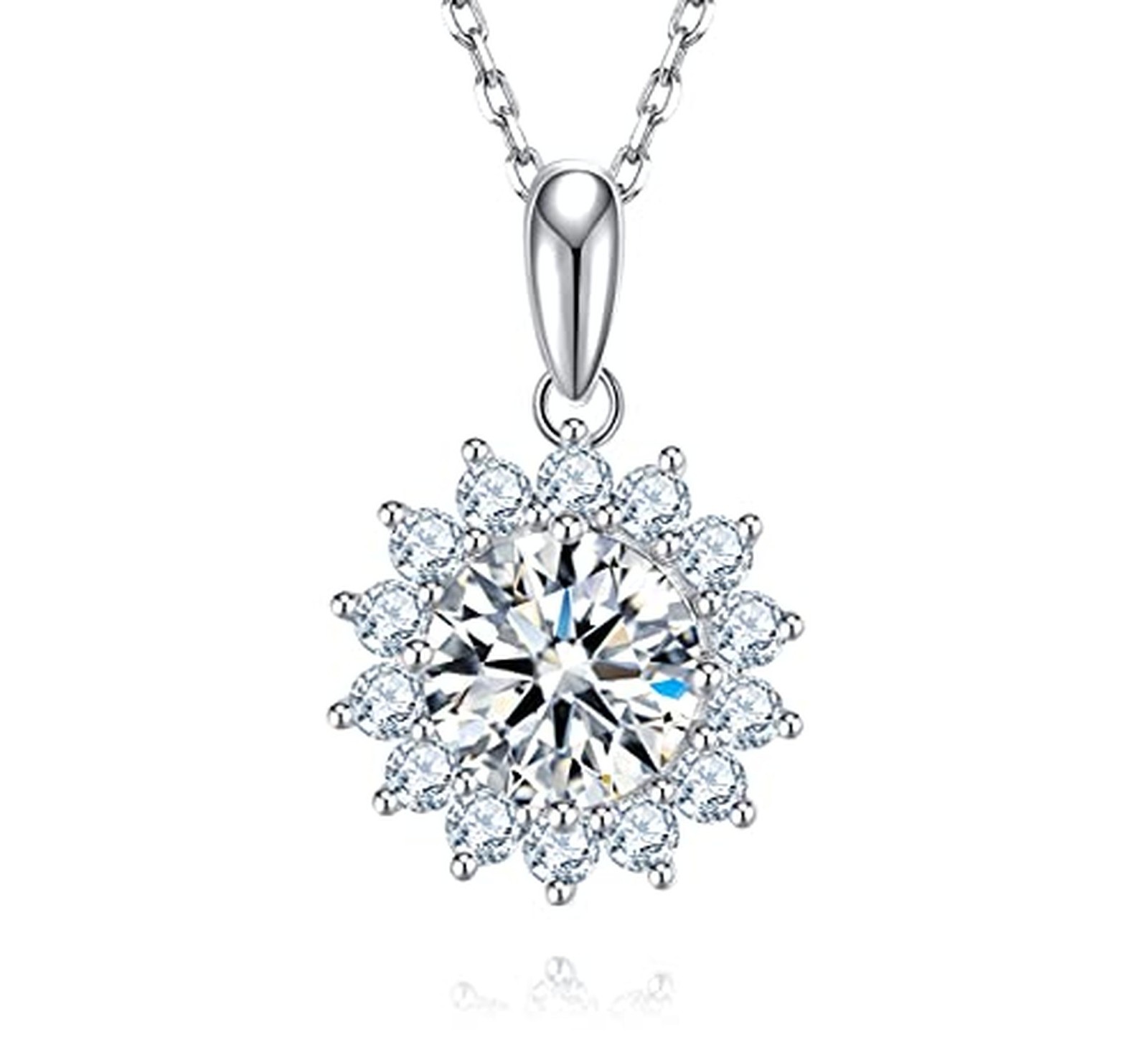 SecreTalk 1-4CT Moissanite Pendant Necklace for Women, Sunflower S925 Sterlin... SecreTalk 1-4CT Moissanite Pendant Necklace for Women, Sunflower S925 Sterlin...