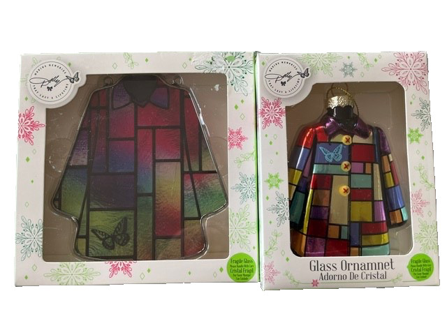 Pair of Dolly Parton Collector glass Christmas ornaments ( TWO ) One each style