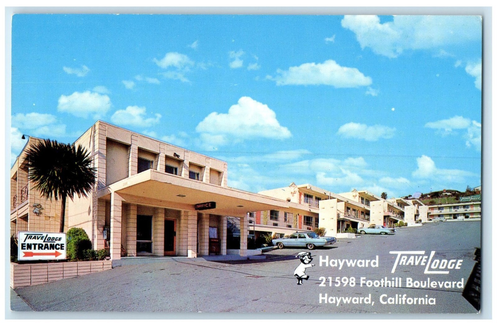 c1960 Hayward Travel Lodge Foothill Boulevard Hotel Hayward California Postcard