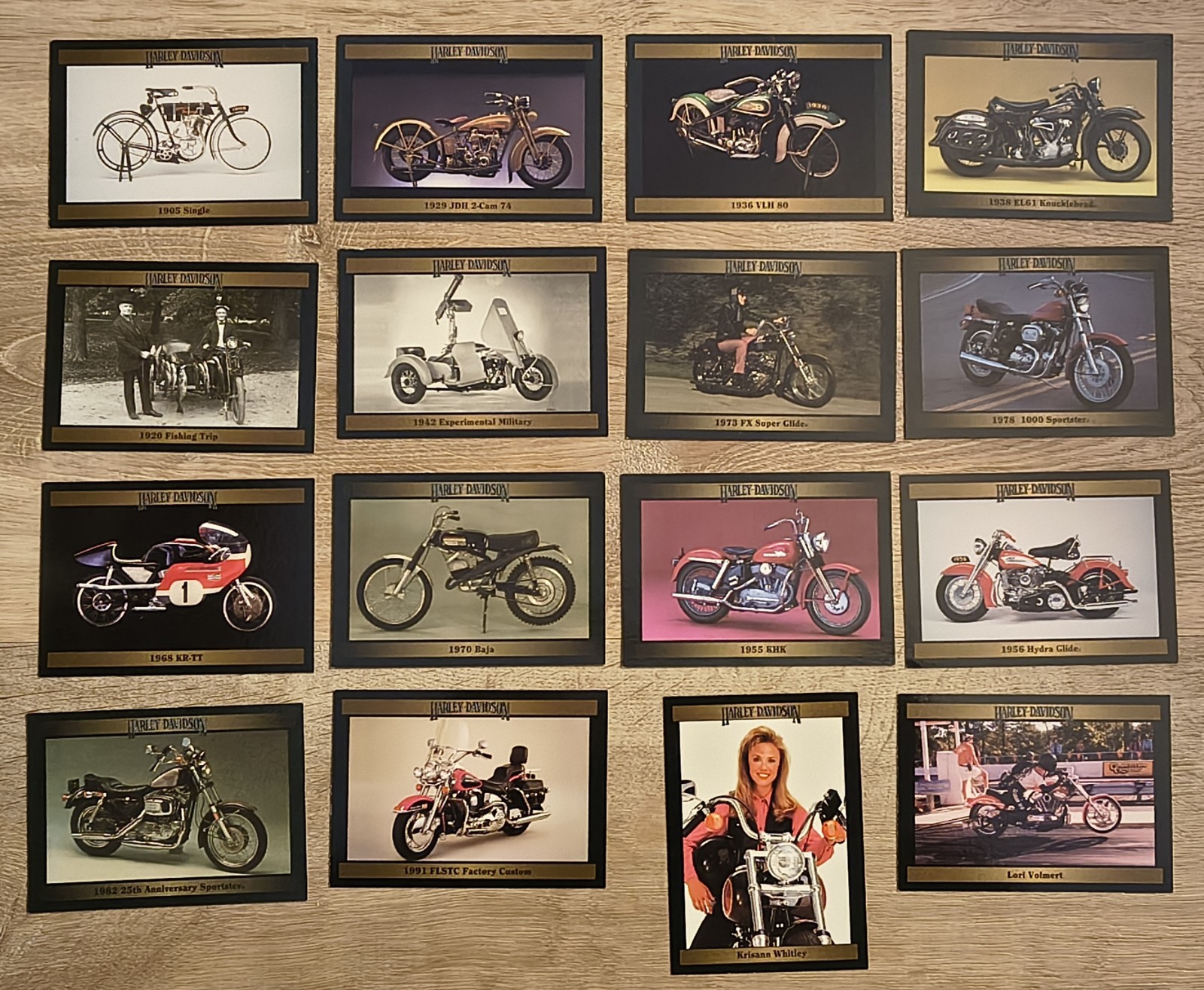 Harley Davidson 1992-93 Collect-A-Card Lot Of 16 Cards - Knucklehead, Sportster