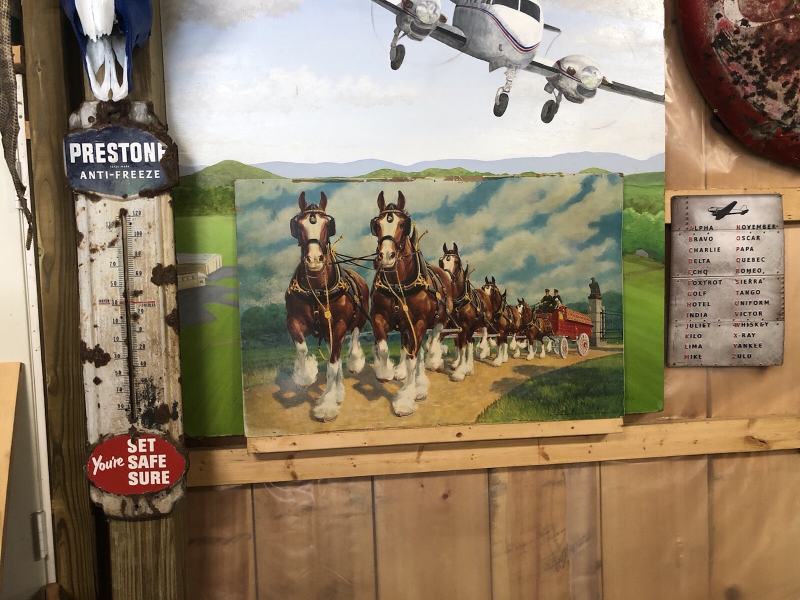 2 Budweiser Advertising signs Attack Overland Stage 1860 Cardboard Clydesdales 2 Budweiser Advertising signs Attack Overland Stage 1860 Cardboard Clydesdales