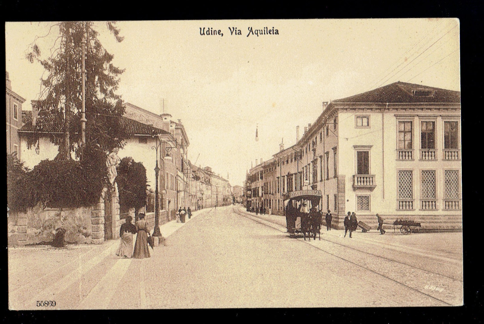 UDINE. Via Aquileia. Horse tram. . Non vg. early \'900.
