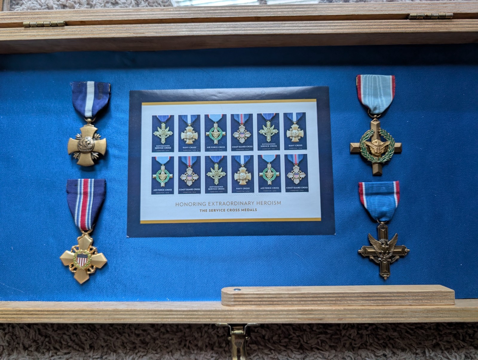 Set of ALL FOUR (4) American Military Service Crosses in Beautiful Display Case