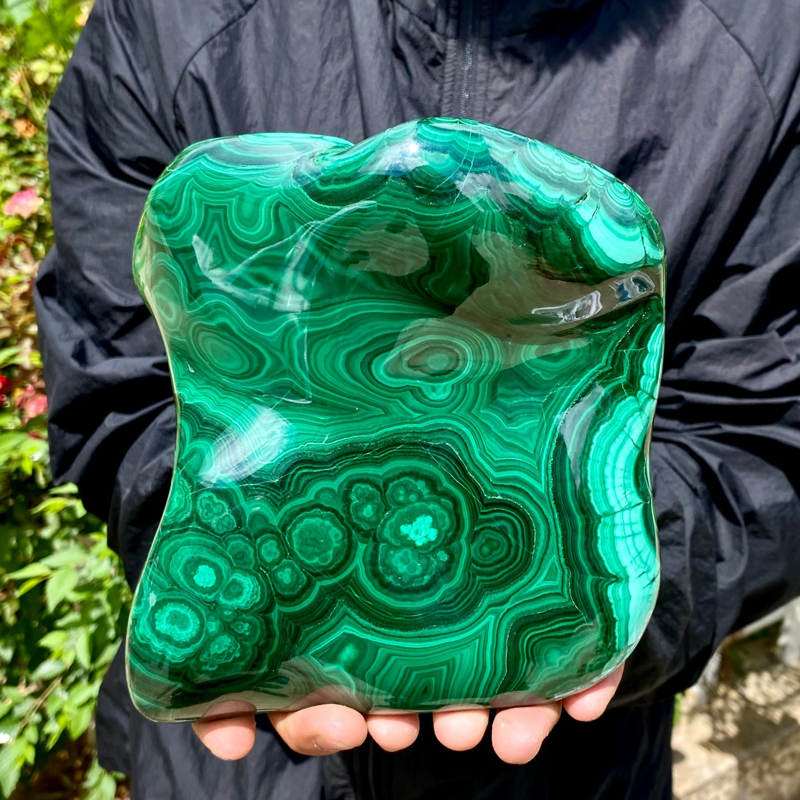 9.36LB Natural glossy Malachite transparent cluster rough mineral sample
