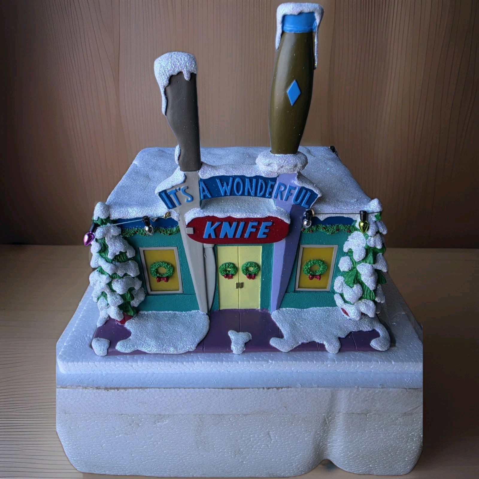 IT'S A WONDERFUL KNIFE Simpsons Hawthorne Christmas Village House COA
