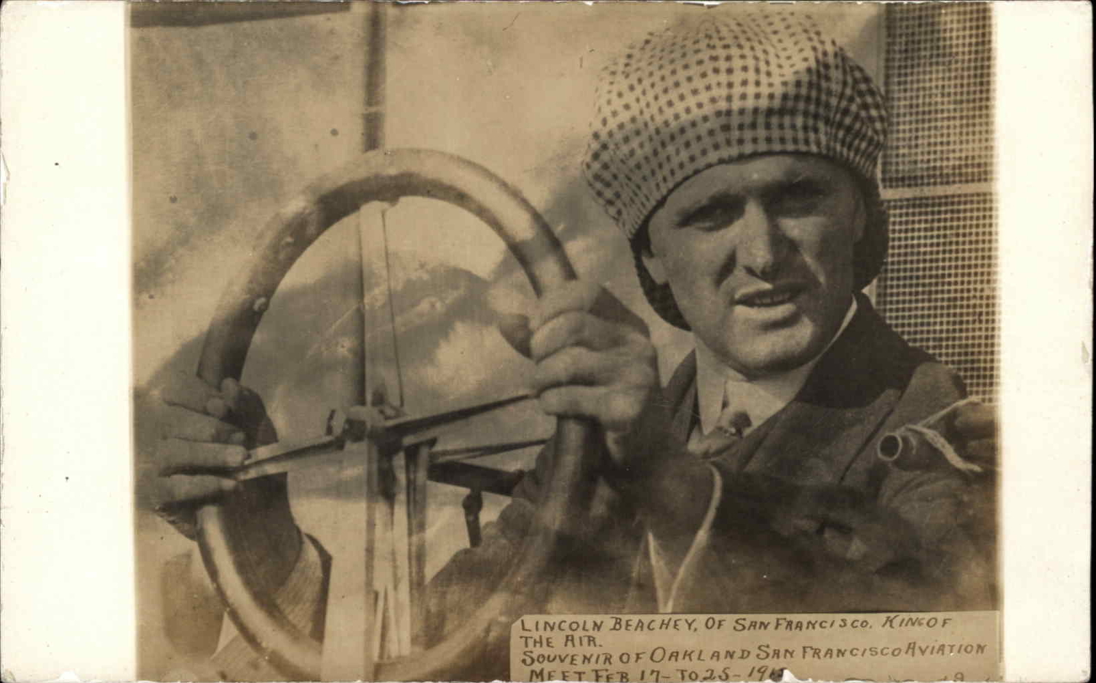 Oakland & San Francisco CA Lincoln Beachey Aviation Meet Airplane c1915 RPPC