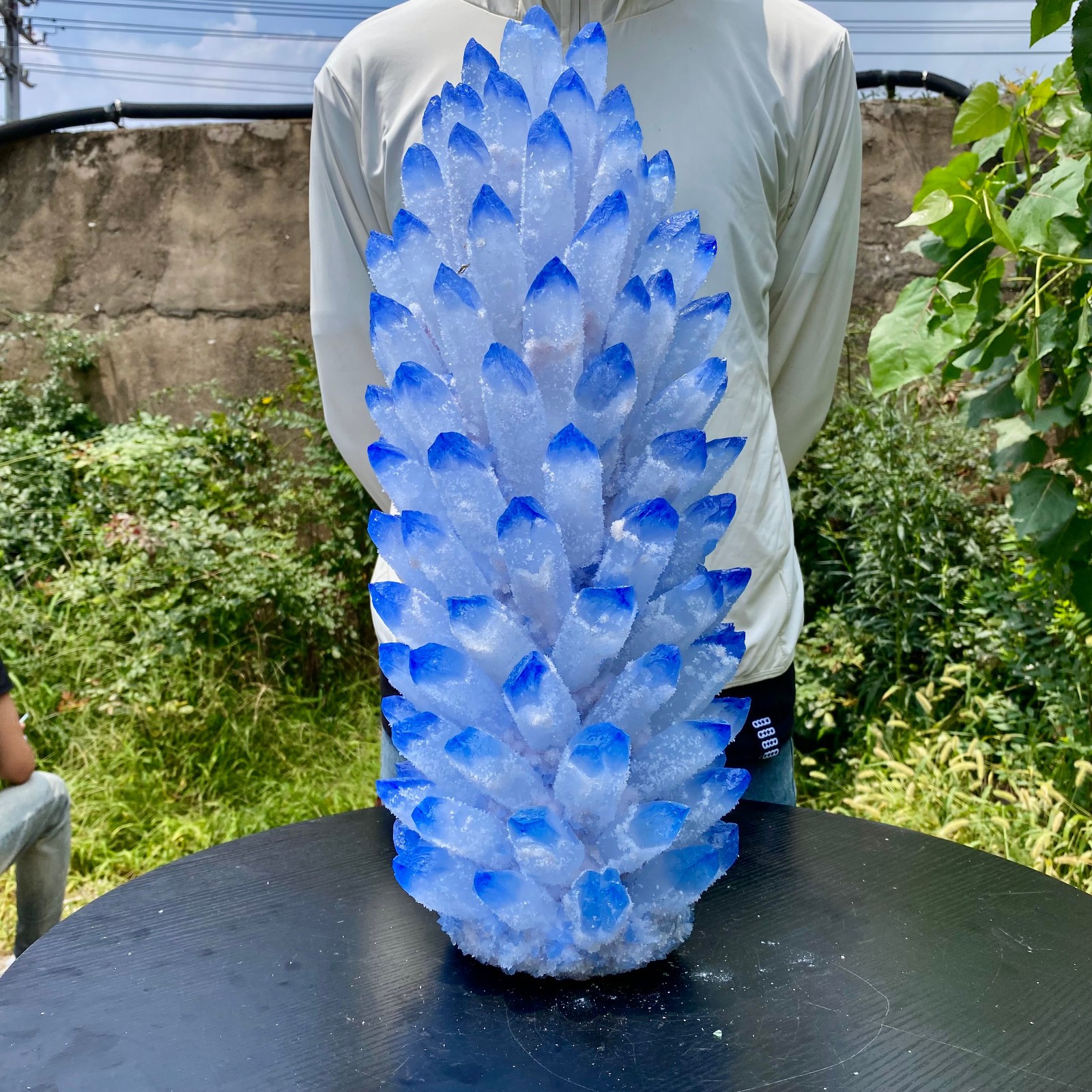 33LB  New Find blue Phantom Crystal Quartz Cluster Mineral Specimen Healing