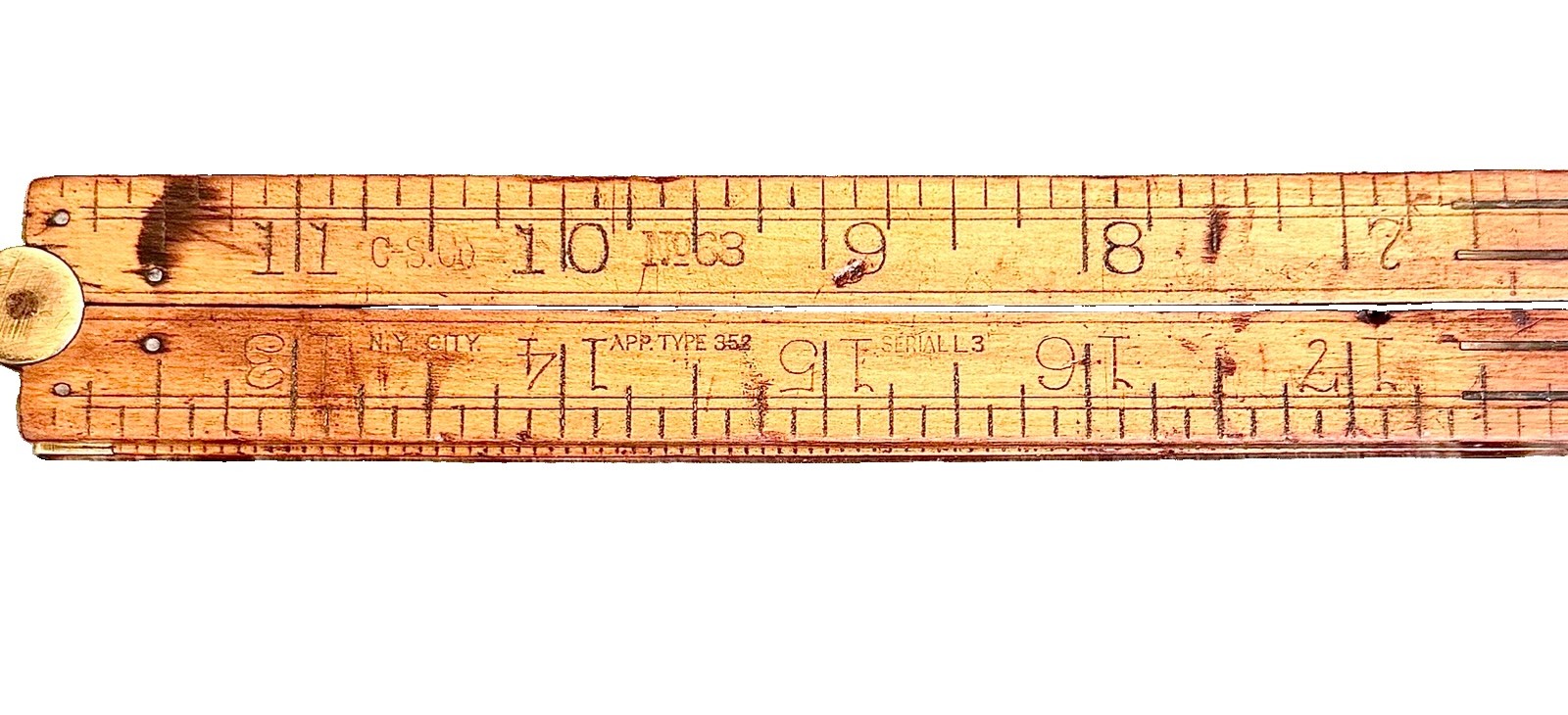 Antique Chapin Stephens C-S Co No 63 Boxwood 24” Folding Rule Antique Chapin Stephens C-S Co No 63 Boxwood 24” Folding Rule