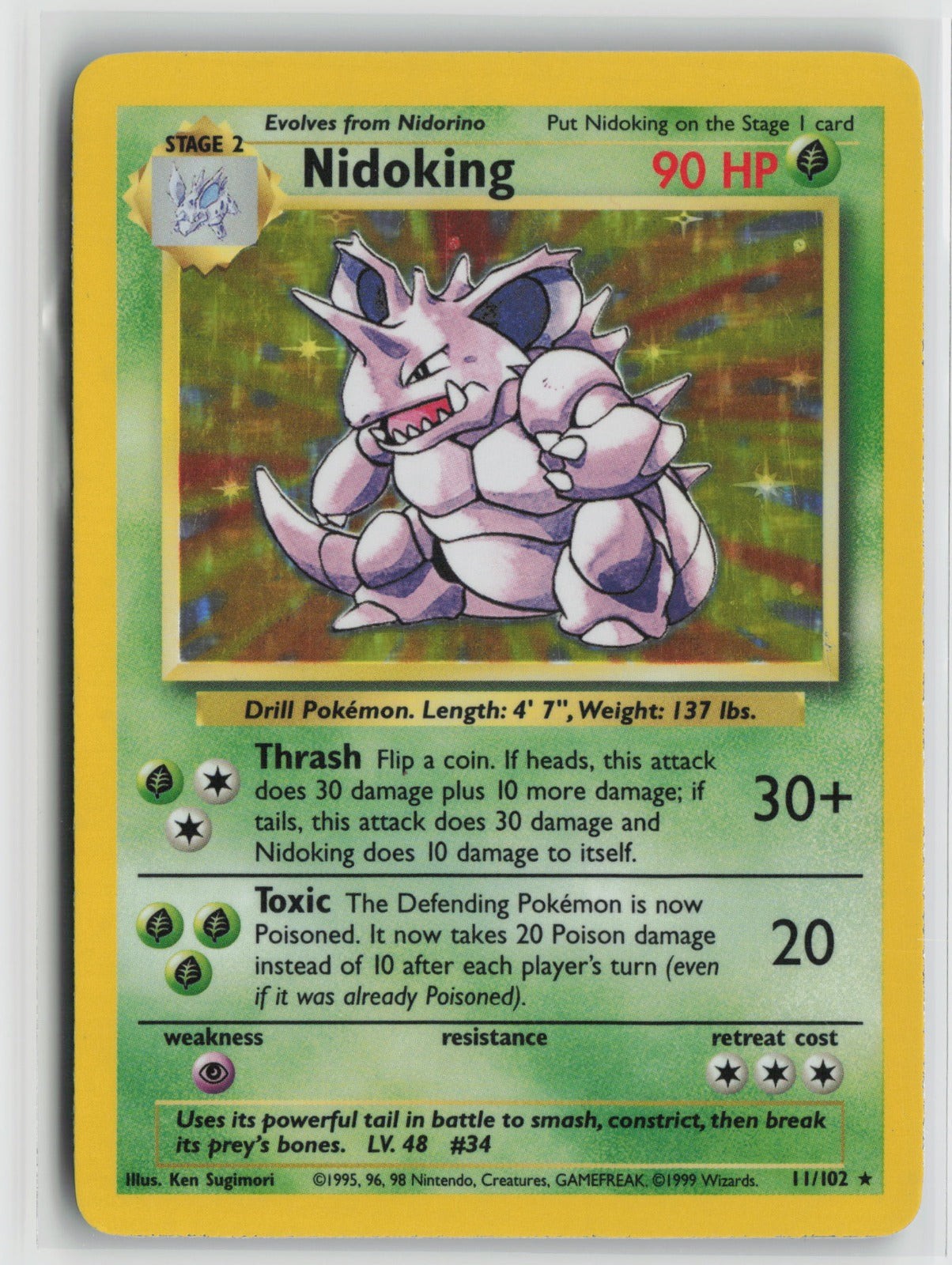 Nidoking Holo Rare BS 011/102 LP Nidoking Holo Rare BS 011/102 LP