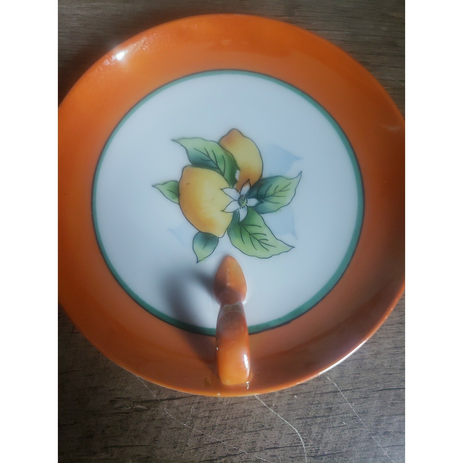 Vintage Noritake Orange Luster  One Handled Lemon Dish Plate Trinket dish Nappy