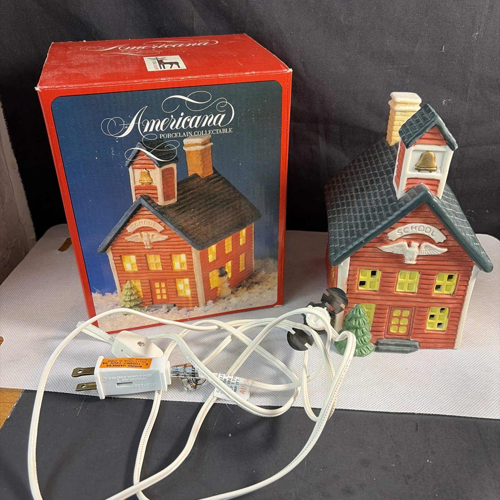 Americana Lighted Christmas Village, School House Americana Lighted Christmas Village, School House