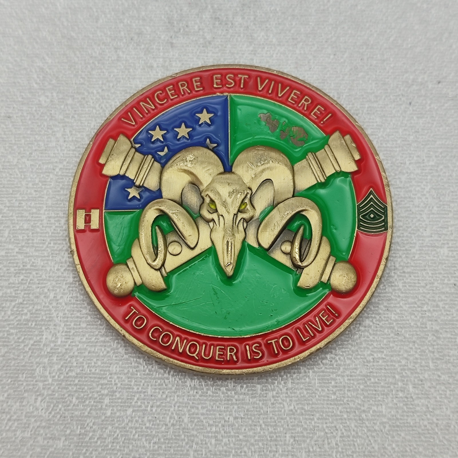 US Army B-101 Far-Vermont Mountain Artillery Challenge Coin
