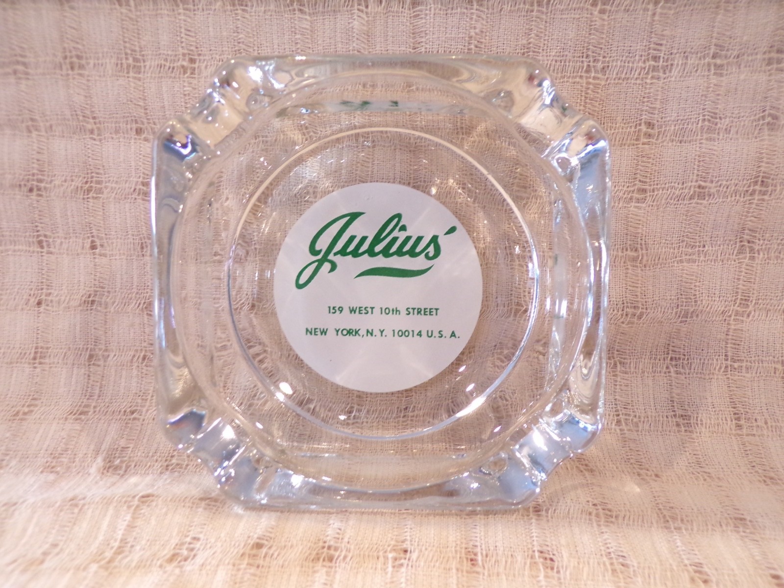 Vintage Julius\' Bar New York City Gay Interest Glass Advertising Ashtray
