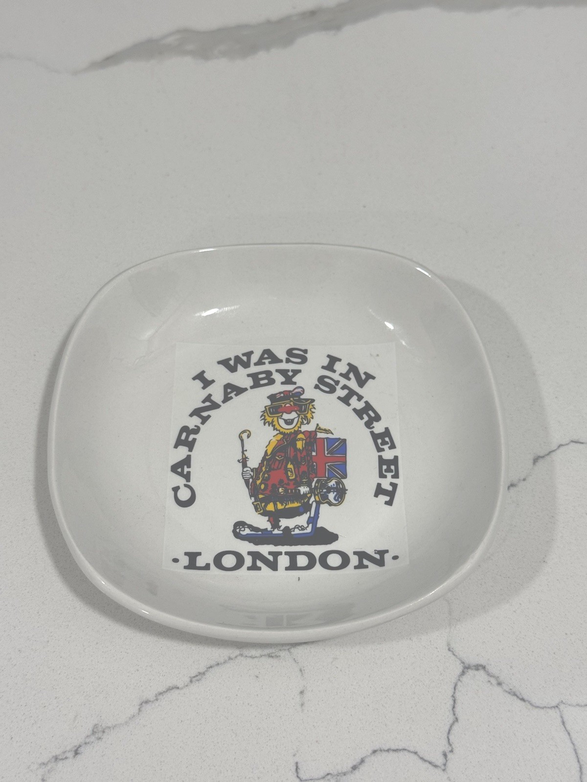 Vintage Late 1960 Carnaby Street London Souvenier Ceramic Ashtray Decramics MINT