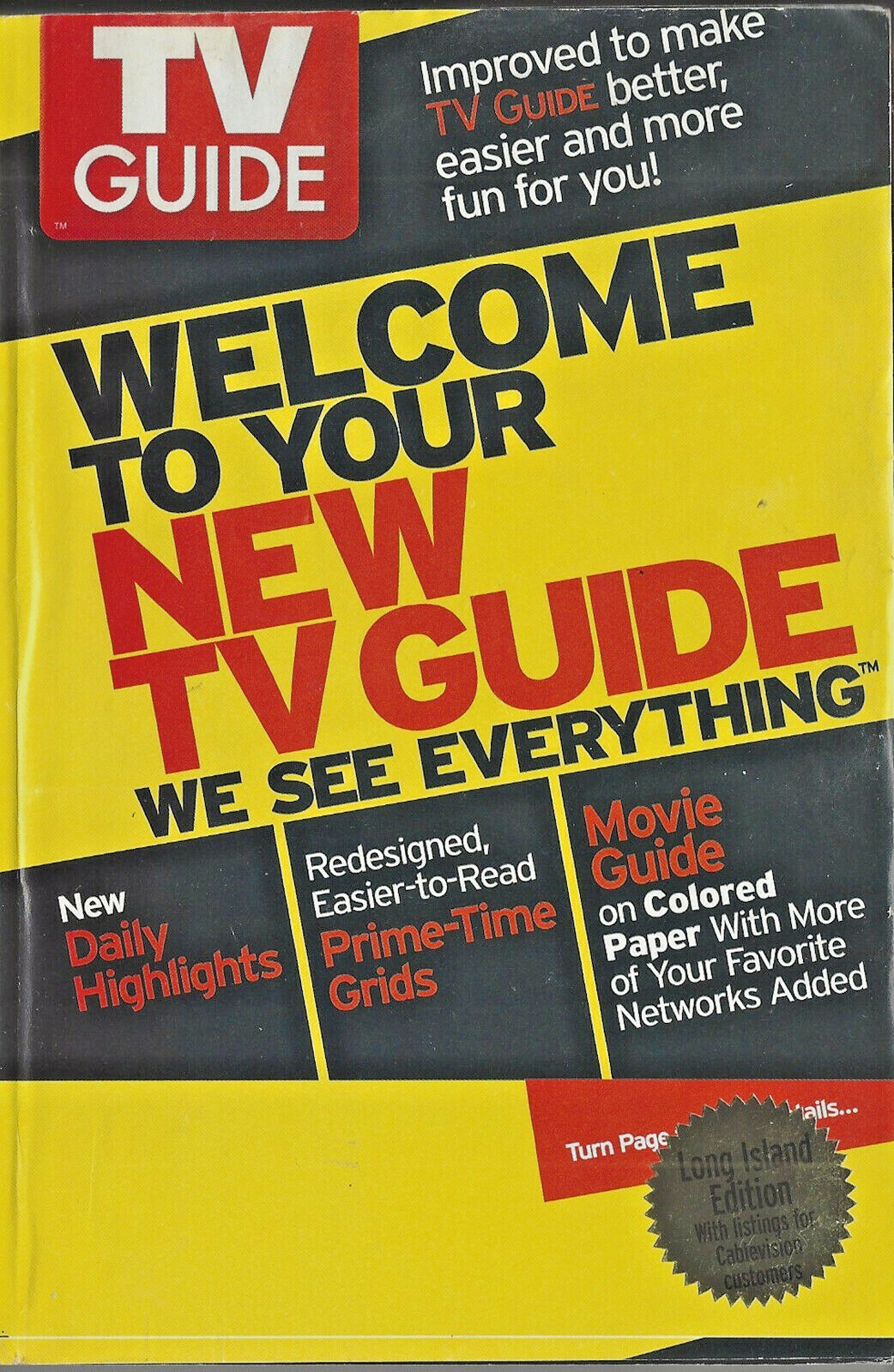 2003 TV GUIDE September 20-26 Welcome To Your New TV Guide LI Edition NO LABEL