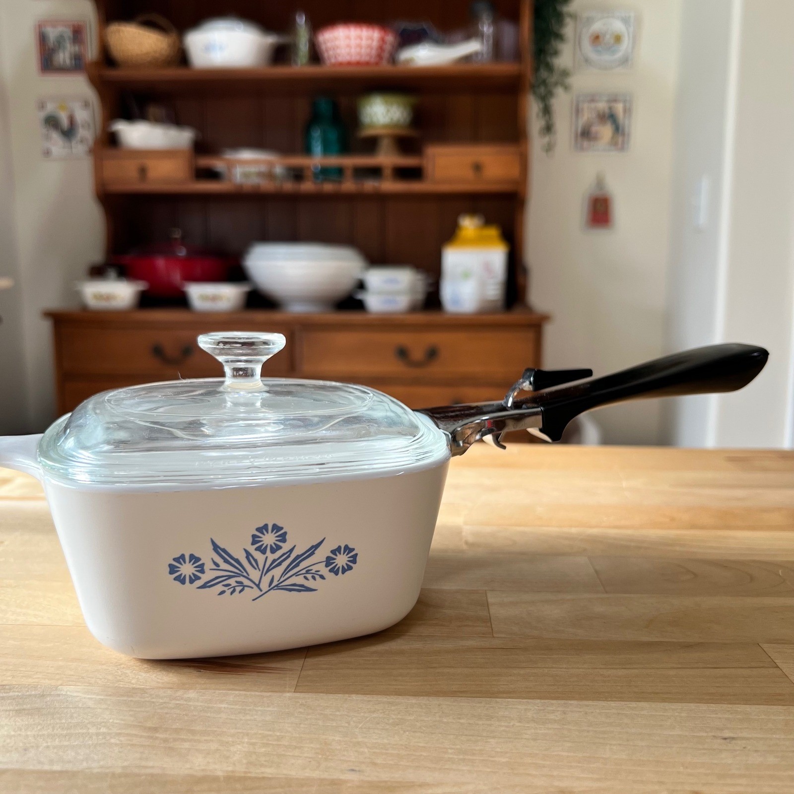 Corning Ware Blue Cornflower Petite P-43-B with P-41-GC Lid & Handle Corning Ware Blue Cornflower Petite P-43-B with P-41-GC Lid & Handle