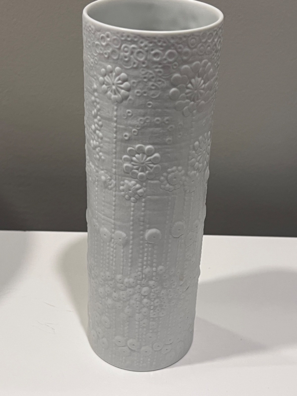 ROSENTHAL Martin Freyer Studio Line white bisque porcelain vase 1960 signed