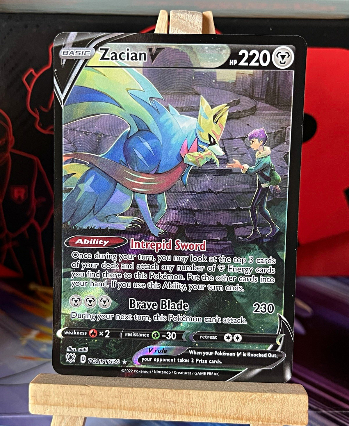 Pokémon TCG Zacian V TG21/TG30 Astral Radiance TG Ultra Rare Full Art Holo