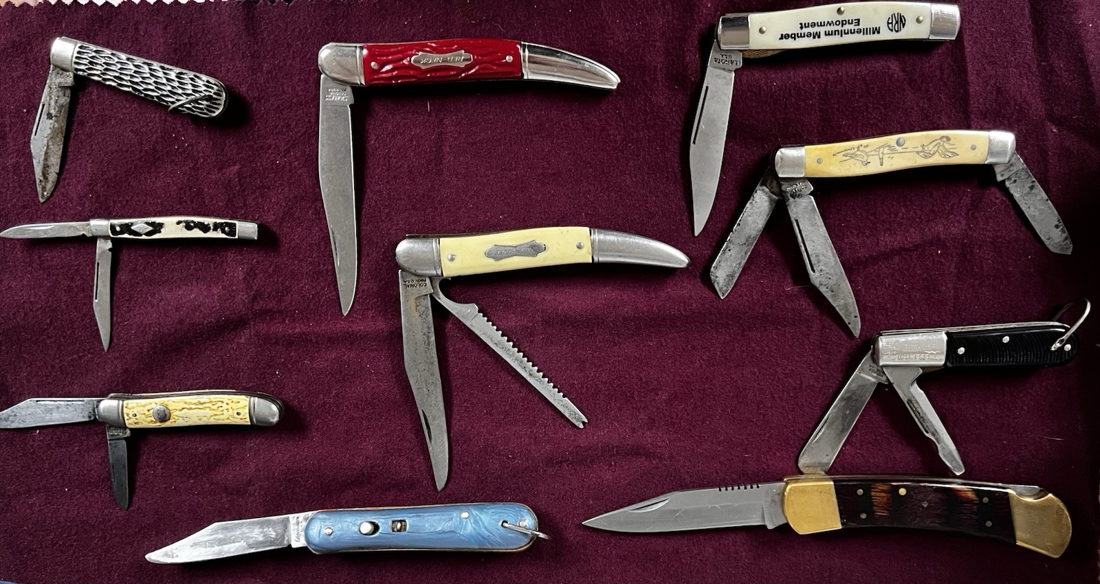 Vintage Pocket Knife Lot (10) All USA Made Famous Makers Mostly Multiblade