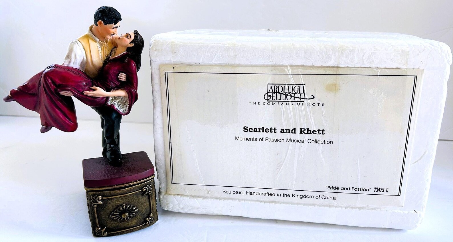 1996 ARDLEIGH-ELLIOTT GONE WITH THE WIND MUSIC BOX PRIDE AND PASSION COA NIB VTG