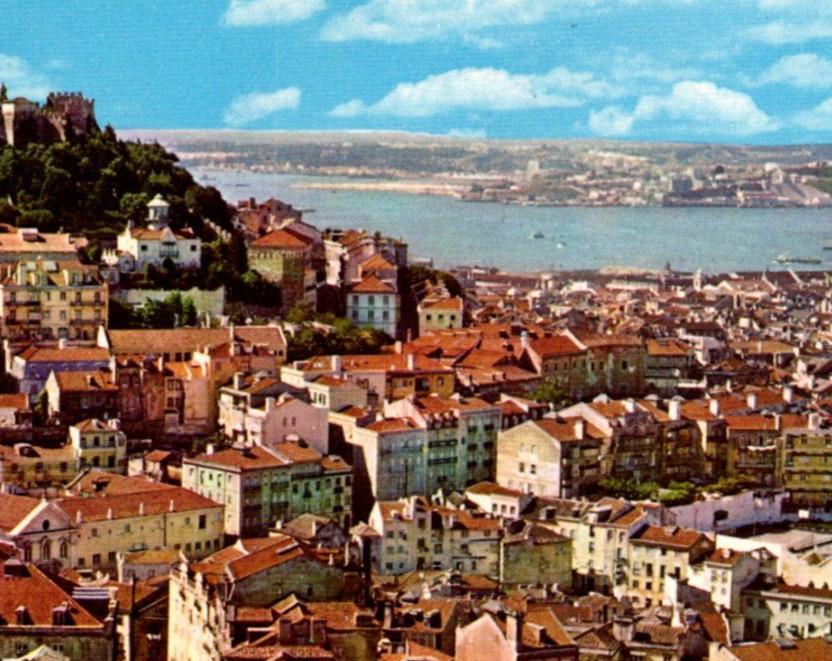 Vintage Continental Postcard View Of The City Of Lisbon Portugal c1944