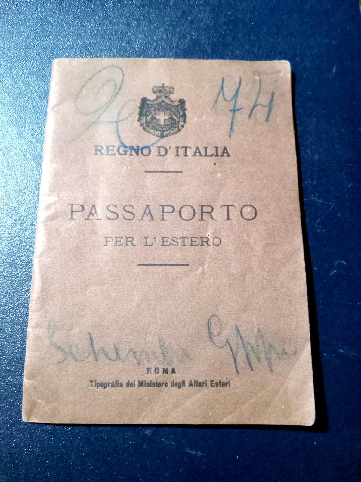 Original 1890s Italian Passport - Italy - REGNO D'ITALIA PASSAPORTO 6X4 Antique Original 1890s Italian Passport - Italy - REGNO D'ITALIA PASSAPORTO 6X4 Antique