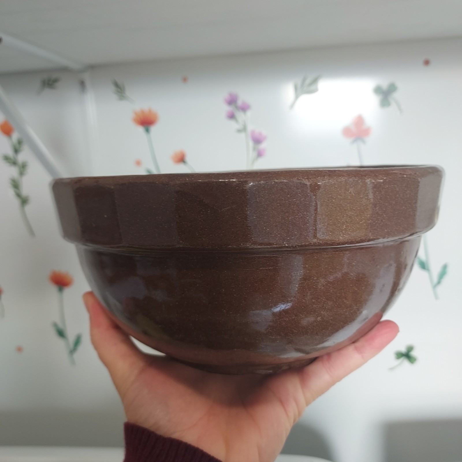 Antique Brown Heavy Stonware Mixing Bowl