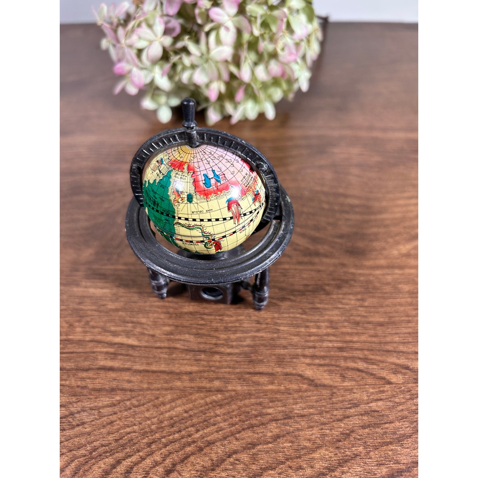 Vintage Miniature Globe Pencil Sharpener, Made in Hong Kong