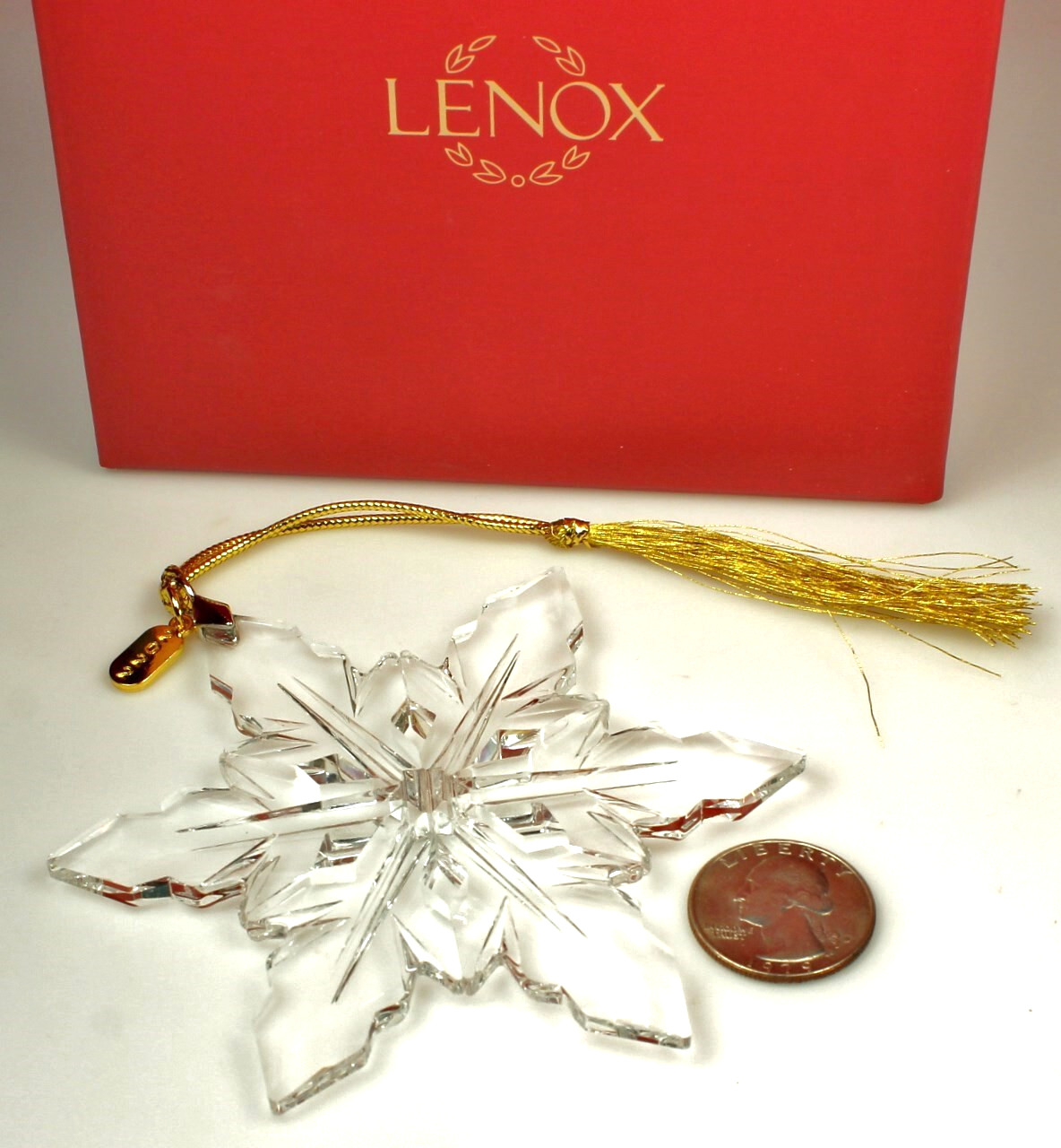 Lenox Crystal OPTIC SNOWFLAKE Ornament Star Center Xmas Annual NEW Boxed msrp 60
