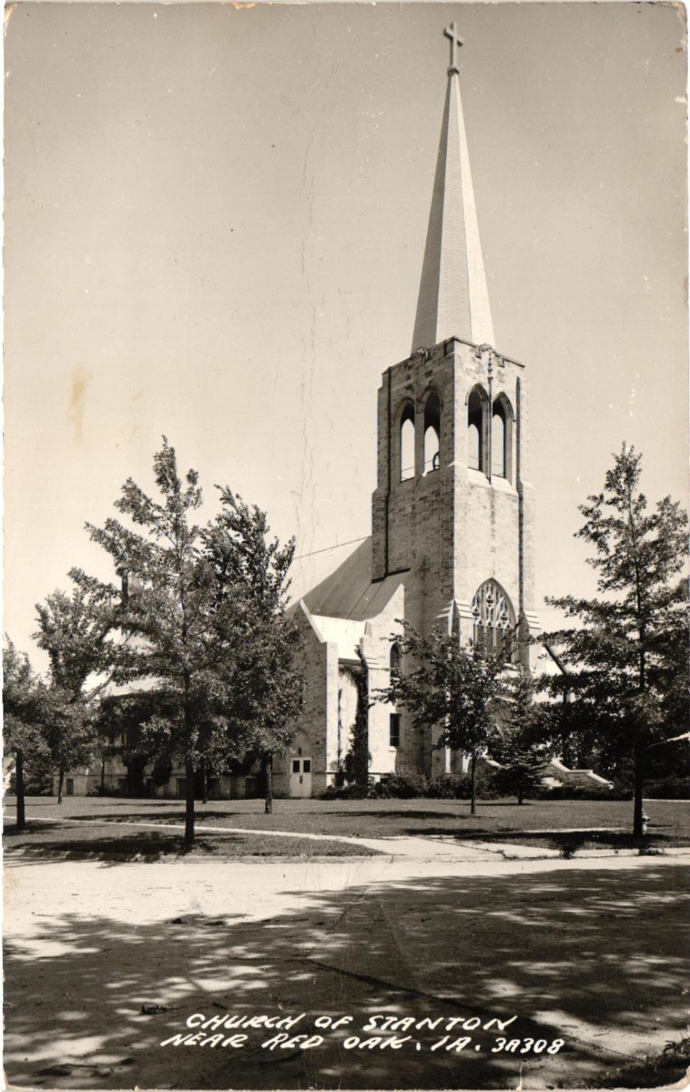 RPPC Church of Stanton Near Red Oak Iowa Vintage Postcard 1940s-60s