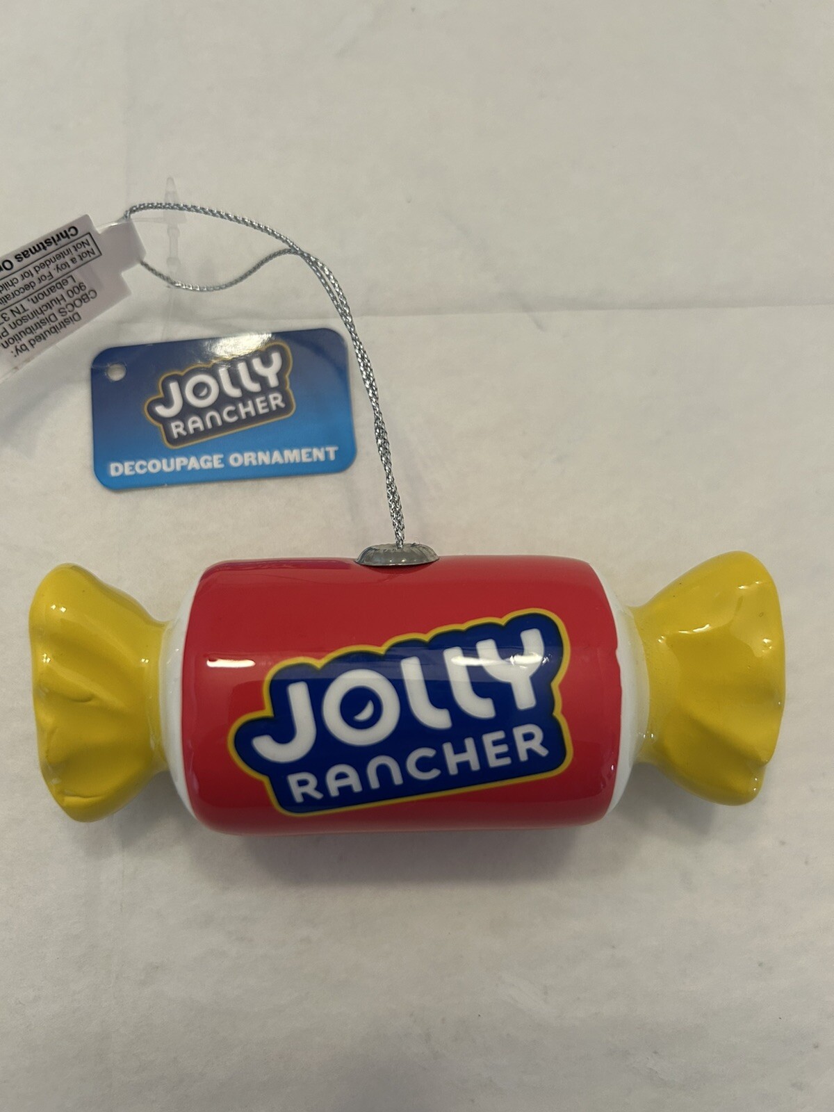 JOLLY RANCHER DECOUPAGE ORNAMENT by RUZ Cracker Barrel 2”x4” RARE New w/Tags