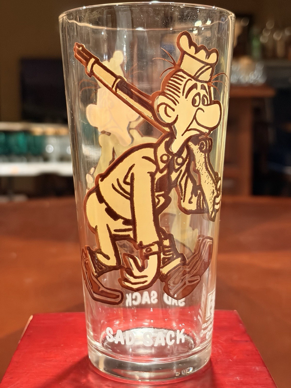 Vintage 1975 Sad Sack Pepsi Glass Collector Series Harvey Cartoons White Letters
