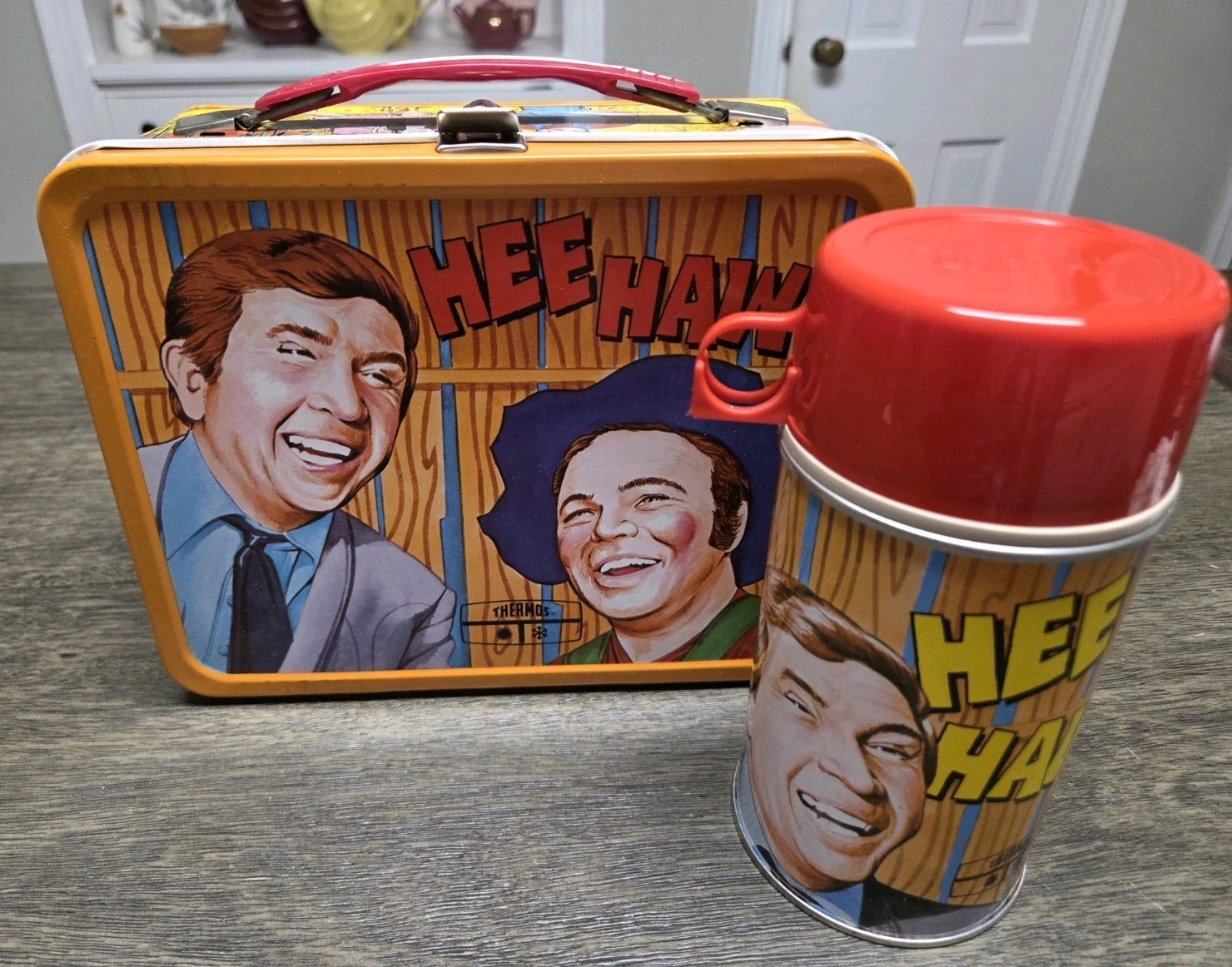 VINTAGE HEE HAW LUNCHBOX AND THERMOS NOS UNUSED Rare In This Condition 