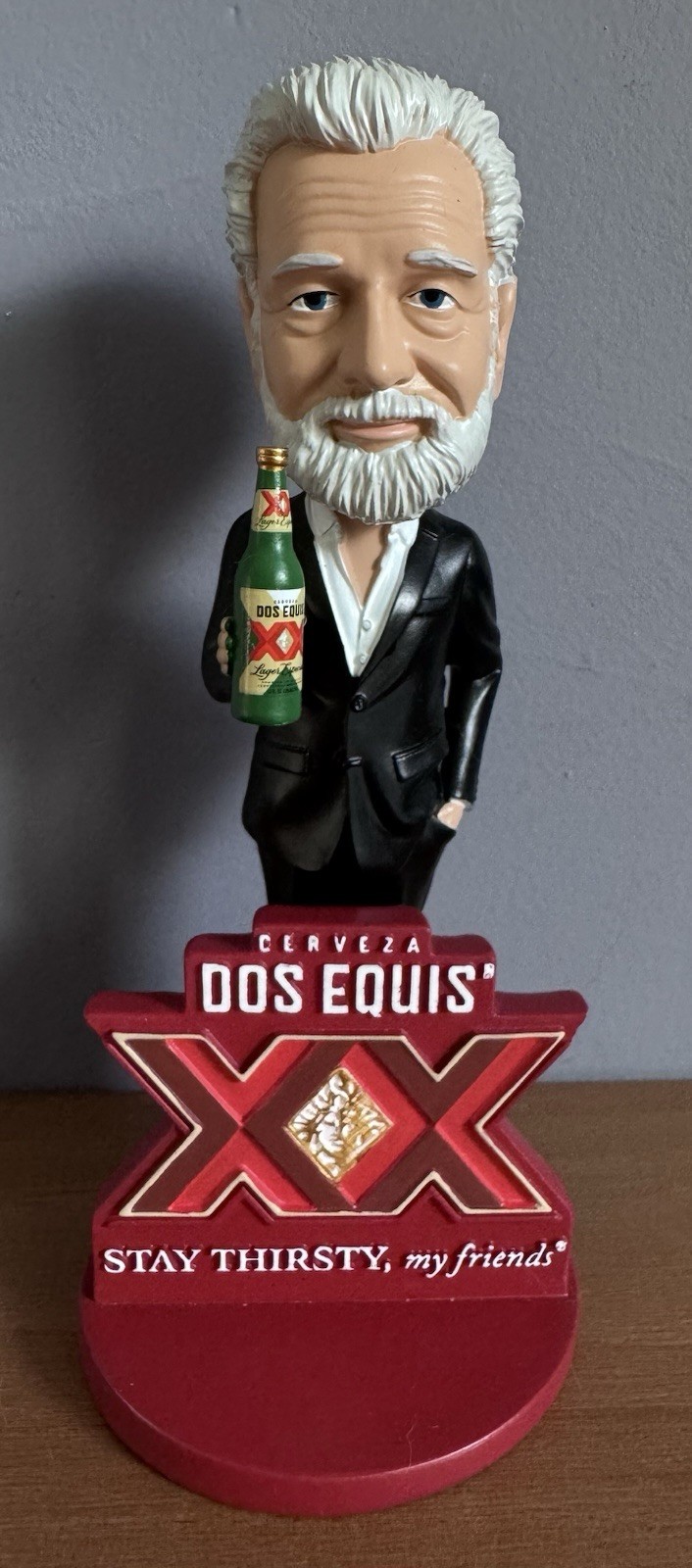 Dos Equis Jonathan Goldsmith Most Interesting Man Bobblehead 7” Bar Display