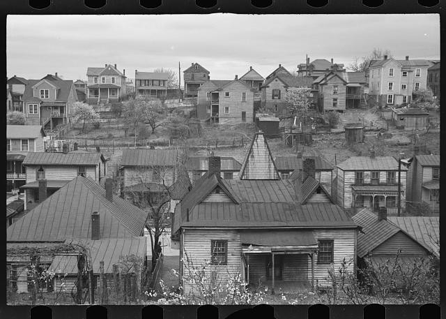 Photo:1930s Hill District Pittsburgh PA Houses Neighborhood Skyline