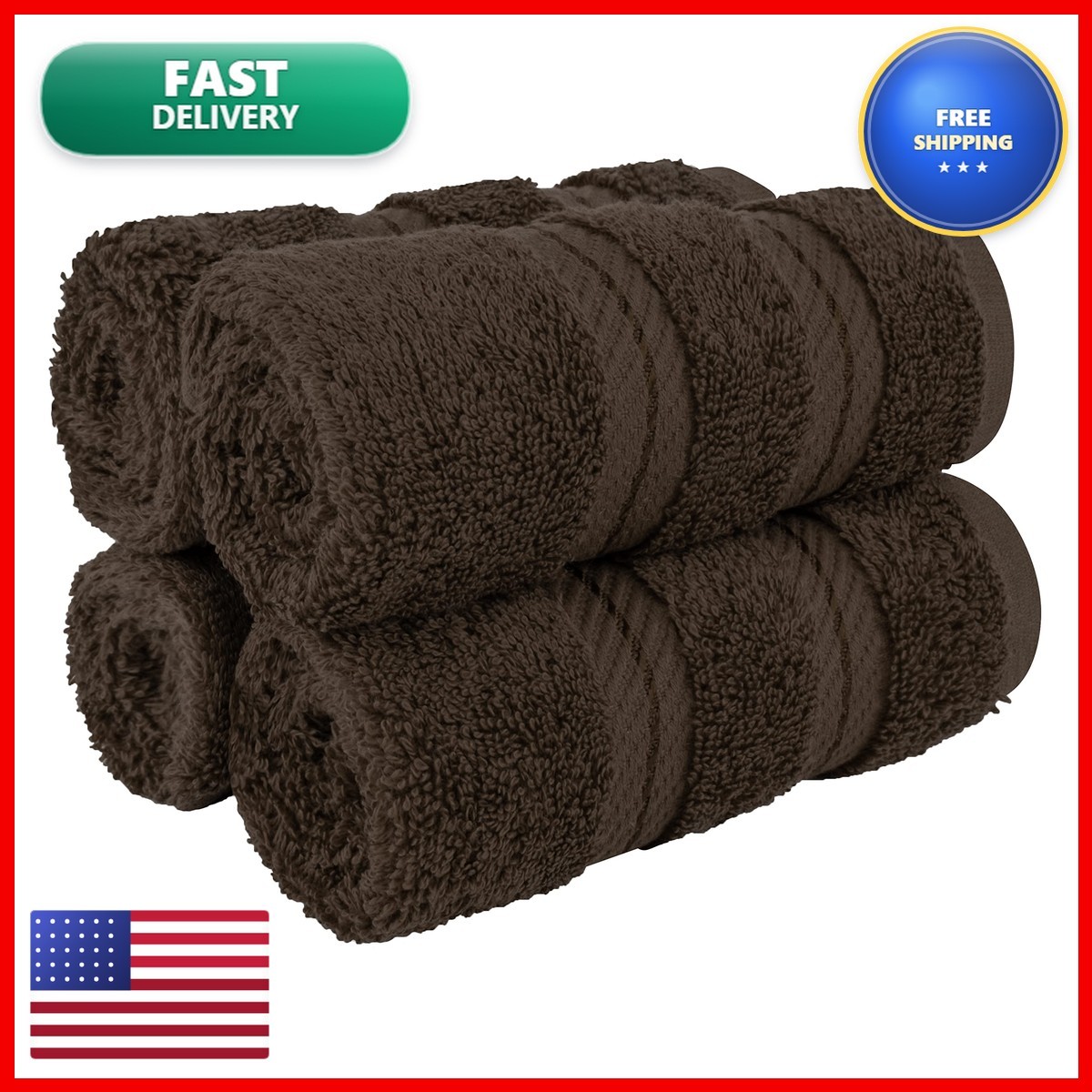 American Soft Linen 100% Cotton Turkish 4 PC Washcloth Set